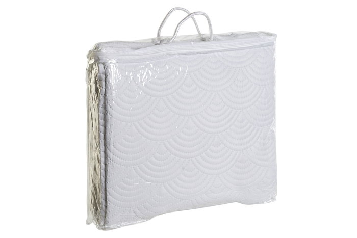 DKD Home Decor Colcha Oriental Blanco 260 x 180 cm Poliester DKD Home Decor Colcha Oriental Blanco 260 x 180 cm Poliester