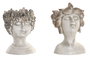 DKD Home Decor Set de 2 Maceteros de Resina Gris con Acabado Envejecido