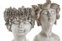 DKD Home Decor Set de 2 Maceteros de Resina Gris con Acabado Envejecido