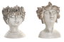DKD Home Decor Macetero Shabby Gris Resina 2 Unidades 15 x 23 x 18 cm