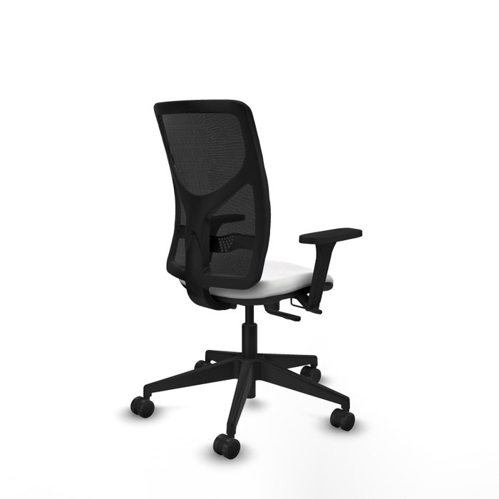 PIQUERAS Y CRESPO Silla de oficina Motilla con mecanismo Sincro/Traslack, Blanco y Negro