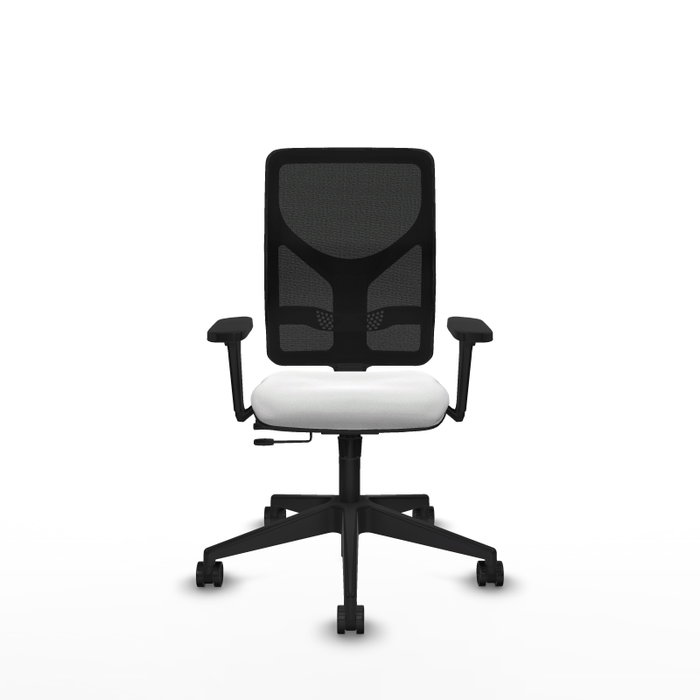 PIQUERAS Y CRESPO Silla de oficina Motilla con mecanismo Sincro/Traslack, Blanco y Negro