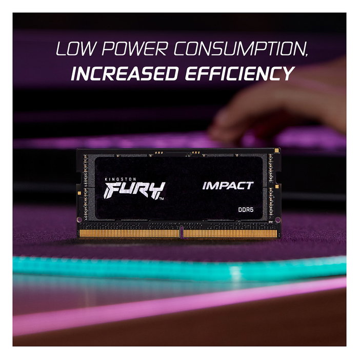 Kingston FURY Impact 16GB DDR5 6400MT/s SODIMM Laptop RAM Memory Module 1 x 16GB CL38 XMP 3.0 Negro (KF564S38IBK2-16)