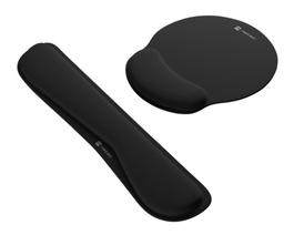 NATEC NPF-2195 Alfombrilla para Ratón Negro con Reposamuñecas, Base Antideslizante, Tela, Espuma, Caucho, Monocromo