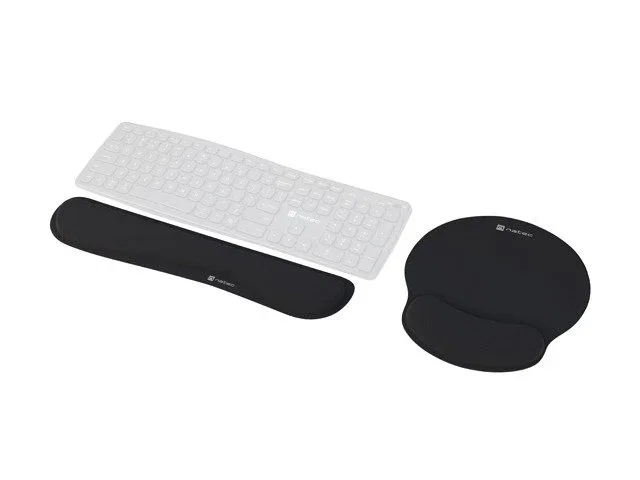 Natec Chipmunk 2-in-1 Pack de alfombrilla y reposamuñecas ergonómico acolchado Negro