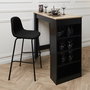 Home Deco Factory Taburete Bar Negro Giulia Colección Lounge Terciopelo Madera Contrachapada Metal 46x48.2 cm H.100.4 cm Altura Asiento 70 cm