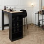 Home Deco Factory Taburete Bar Negro Giulia Colección Lounge Terciopelo Madera Contrachapada Metal 46x48.2 cm H.100.4 cm Altura Asiento 70 cm
