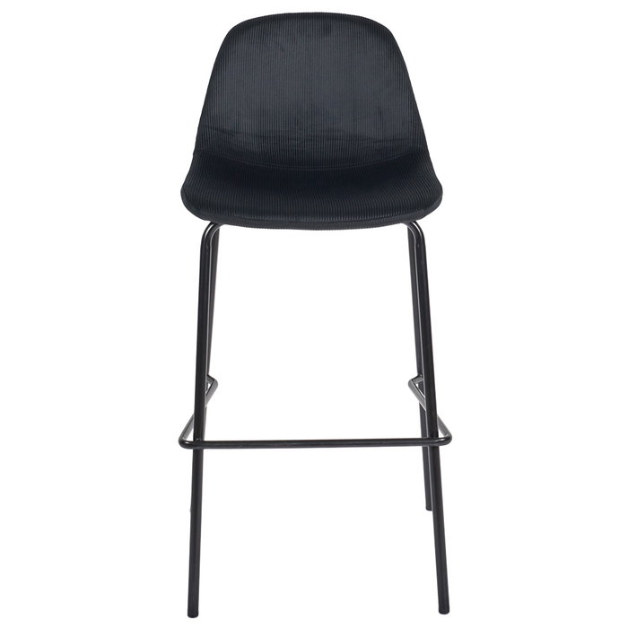 Home Deco Factory Taburete Bar Negro Giulia Colección Lounge Terciopelo Madera Contrachapada Metal 46x48.2 cm H.100.4 cm Altura Asiento 70 cm