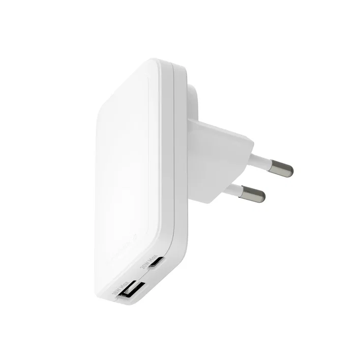 Dbramante1928 CHSLEUWH7197 Adaptador de Corriente Delgado 20W Cargador de Pared Blanco Universal con 2 Puertos (USB-C y USB Tipo-A)