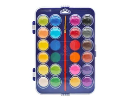 Liderpapel Acuarela 24 Colores con Pincel y Estuche de Plástico para Uso Escolar