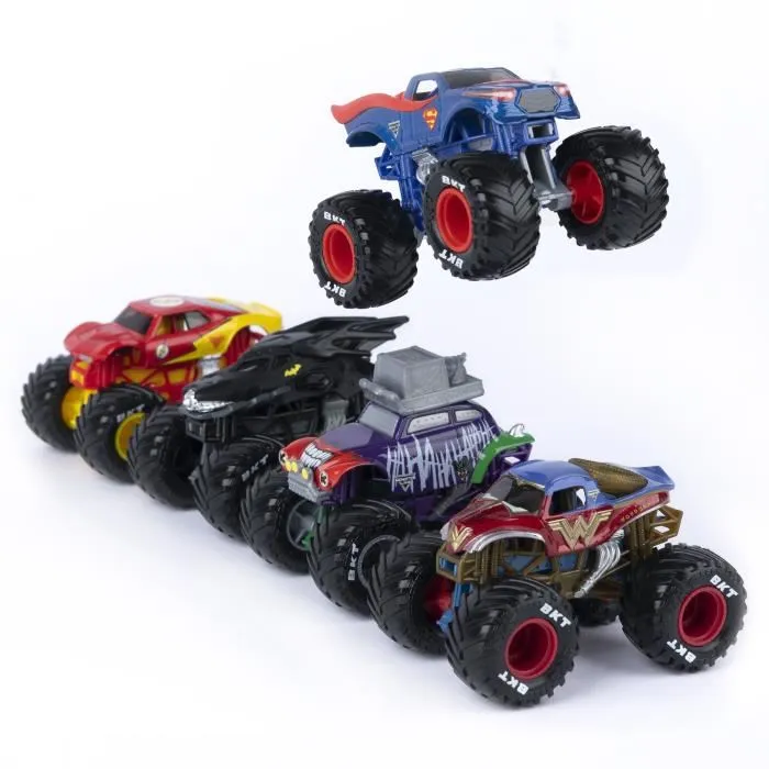 Monster Jam Pack 5 Vehículos Fundidos a Presión 1:64 DC Comics