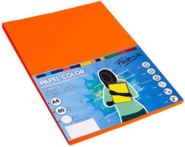 FABRISA Papel A4 Color Naranja Claro Melocotón 80g 100 Hojas