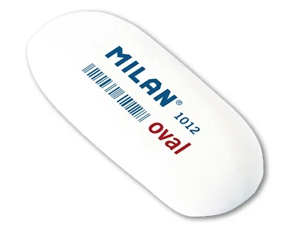 Milan Goma de Borrar 1012 Oval Miga de Pan Blanco (Caja de 12 unidades)