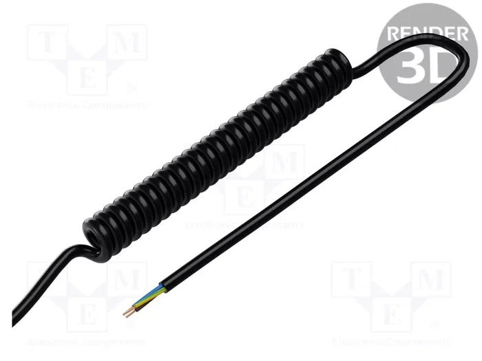 HELU Cable Espiral H07BQ-F 3G1,5mm2 Negro HELU Cable Espiral H07BQ-F 3G1,5mm2 Negro