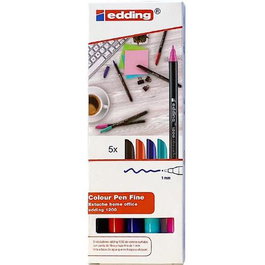 Edding Rotulador 1200 Home Office Punta Fina Colores Surtidos Estuche 5 Unidades