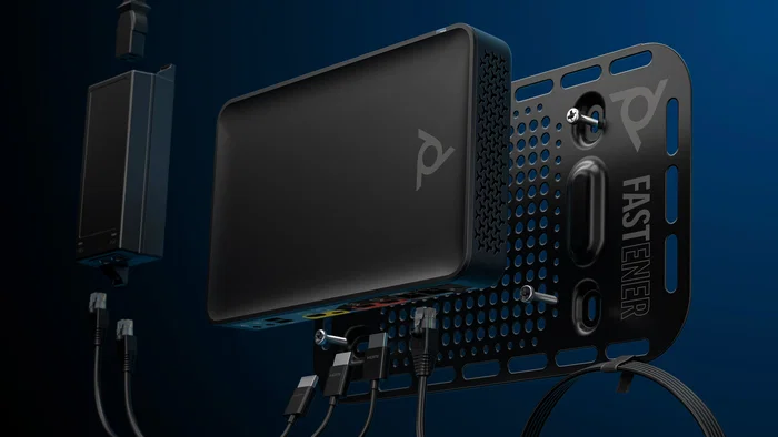 HP Poly Studio G62 Sistema de Videoconferencia para 10 Personas 4K Ultra HD, Con Kit de Montaje y Alimentación PoE+, Compatible TAA, Bluetooth 5.1, Negro