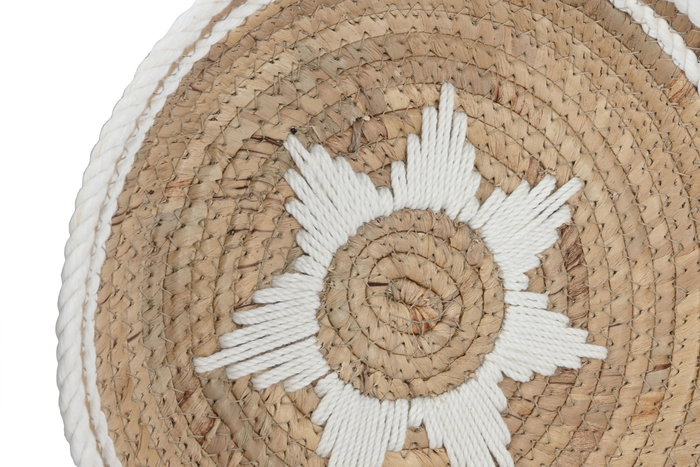 DKD Home Decor Set de 3 Decoraciones de Pared de Seagrass y Algodón