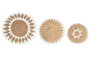 DKD Home Decor Set de 3 Decoraciones de Pared de Seagrass y Algodón