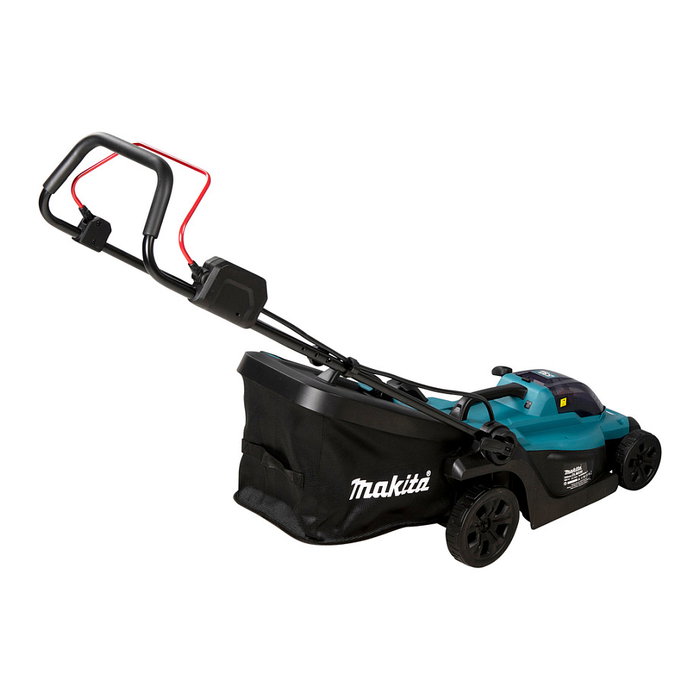 Makita DLM330RM Cortacésped manual a batería 18V, ancho corte 33 cm para 450 m2, altura 2-8 cm, bolsa 30L