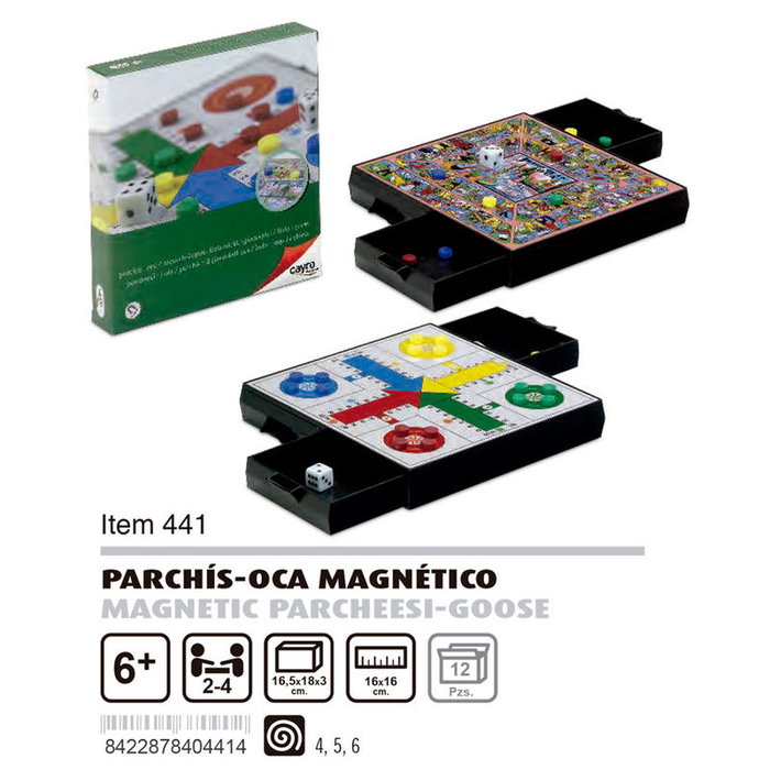 Cayro Juego Parchís y Oca Magnético 16x16 cm