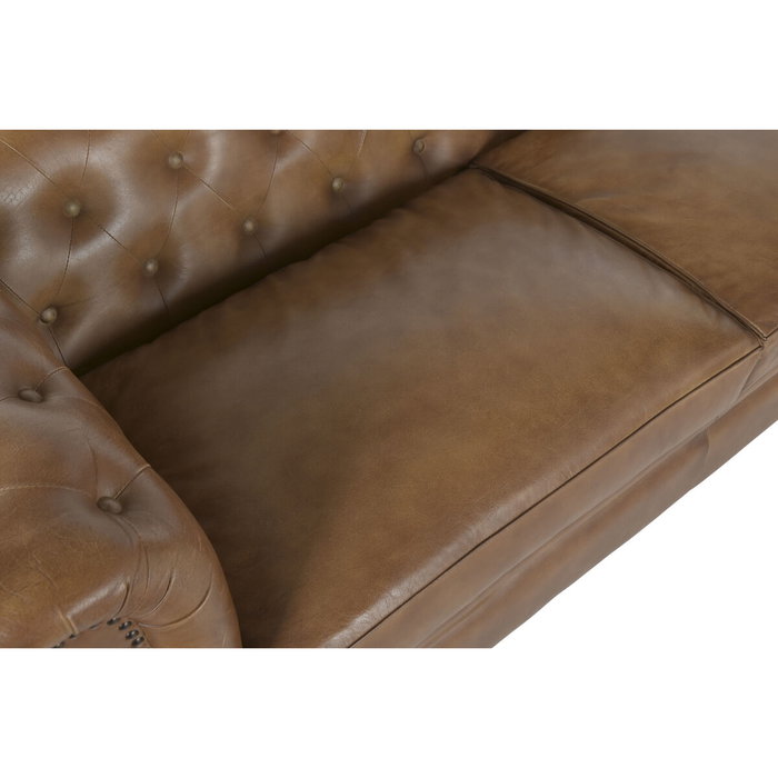 DKD Home Decor Sofá Chester 3 Plazas en Piel Camel