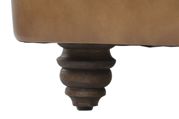 DKD Home Decor Sofá Chester 3 Plazas en Piel Camel