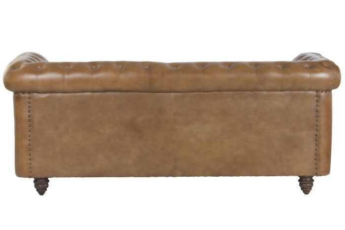 DKD Home Decor Sofá Chester 3 Plazas en Piel Camel