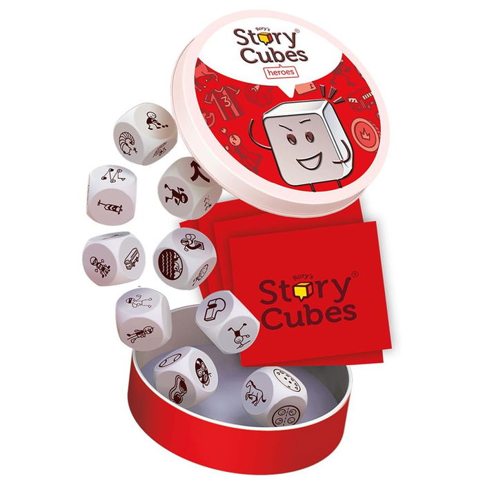 Rory's Story Cubes Heroes - Juego de Mesa de 9 Dados Creativo para Contar Historias, Edición Multilingüe (Español, Francés, Neerlandés, Portugués), PEGI 6, Referencia ASMRSC306ML1