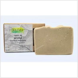 KIJANI Jabón en Pastilla de Arcilla 80Gr para Limpieza Facial y Regulación de Grasa Artesanía Ecológica BIOINSPECTA