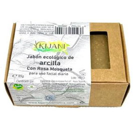 KIJANI Jabón en Pastilla de Arcilla 80Gr para Limpieza Facial y Regulación de Grasa Artesanía Ecológica BIOINSPECTA