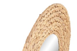 DKD Home Decor Espejo Redondo Natural Jacinto de Agua 60 x 60 cm (2 Unidades)