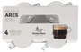 LAV Set de 4 Tazas de Café Ares Apilables, 9 cl (5.5 x 5.5 x 8 cm) - Colección Ares (6 Cajas)