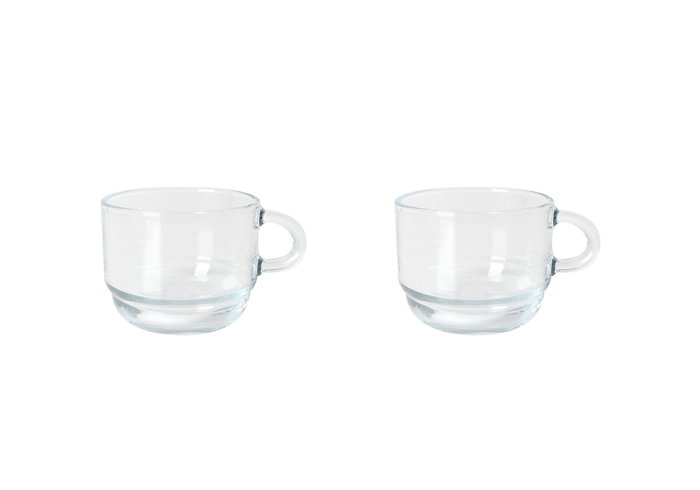 LAV Set de 4 Tazas de Café Ares Apilables, 9 cl (5.5 x 5.5 x 8 cm) - Colección Ares (6 Cajas)