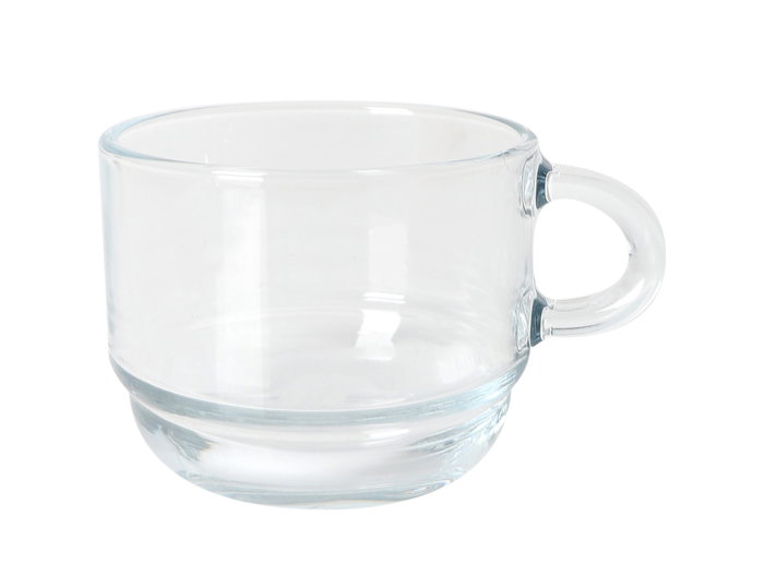 LAV Set de 4 Tazas de Café Ares Apilables, 9 cl (5.5 x 5.5 x 8 cm) - Colección Ares (6 Cajas)