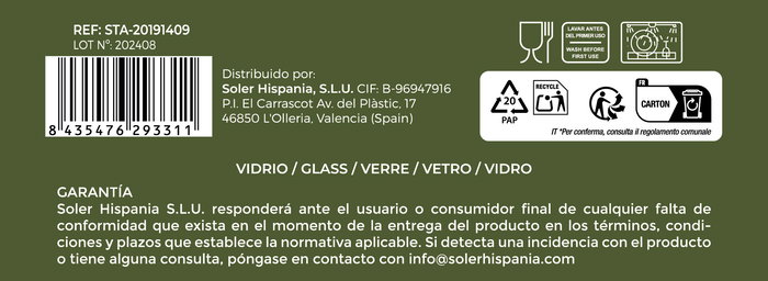 LAV Set de 4 Tazas de Café Ares Apilables, 9 cl (5.5 x 5.5 x 8 cm) - Colección Ares (6 Cajas)