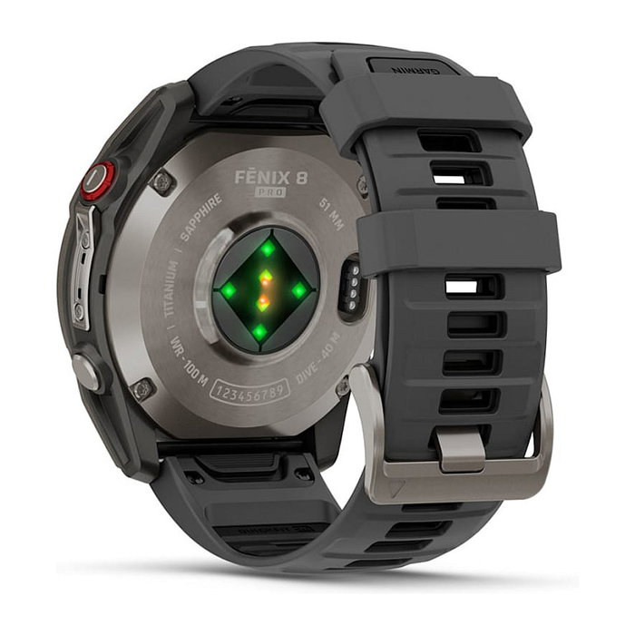 Garmin fenix 8 Pro Reloj Inteligente GPS 51 mm Pantalla AMOLED Táctil 1.4" 454x454 píxeles en Grafito con Correa de Silicona Negro y Titanio, Wi-Fi