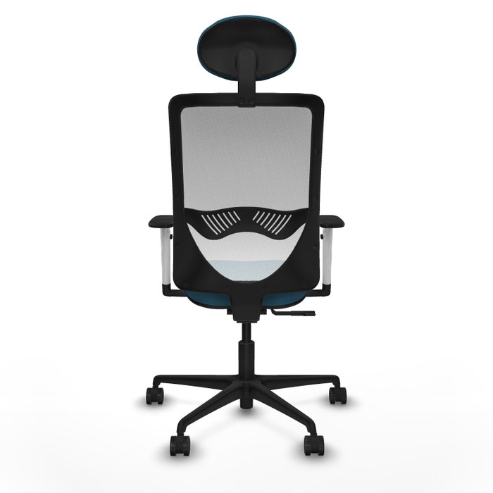 PIQUERAS Y CRESPO Silla de oficina Zulema con mecanismo Sincro, Verde petróleo y Blanco PIQUERAS Y CRESPO Silla de oficina Zulema con mecanismo Sincro, Verde petróleo y Blanco
