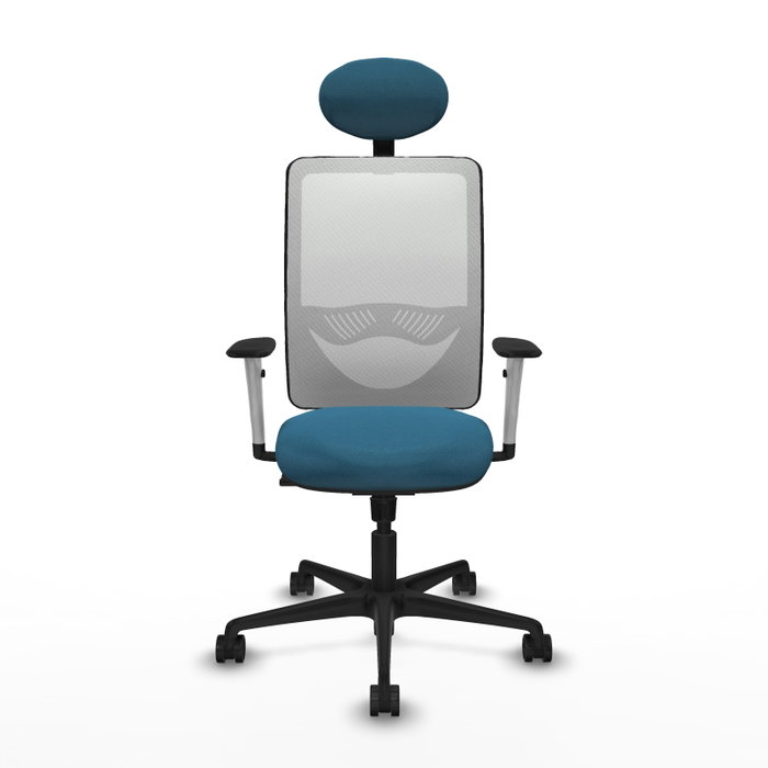 PIQUERAS Y CRESPO Silla de oficina Zulema con mecanismo Sincro, Verde petróleo y Blanco PIQUERAS Y CRESPO Silla de oficina Zulema con mecanismo Sincro, Verde petróleo y Blanco
