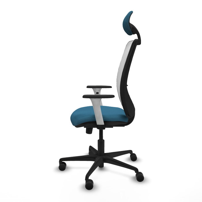 PIQUERAS Y CRESPO Silla de oficina Zulema con mecanismo Sincro, Verde petróleo y Blanco PIQUERAS Y CRESPO Silla de oficina Zulema con mecanismo Sincro, Verde petróleo y Blanco
