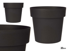 Ibergarden Maceta Plástico Antracita 20 cm Diámetro (20x19x20 cm) 3,4 L (Set de 12)
