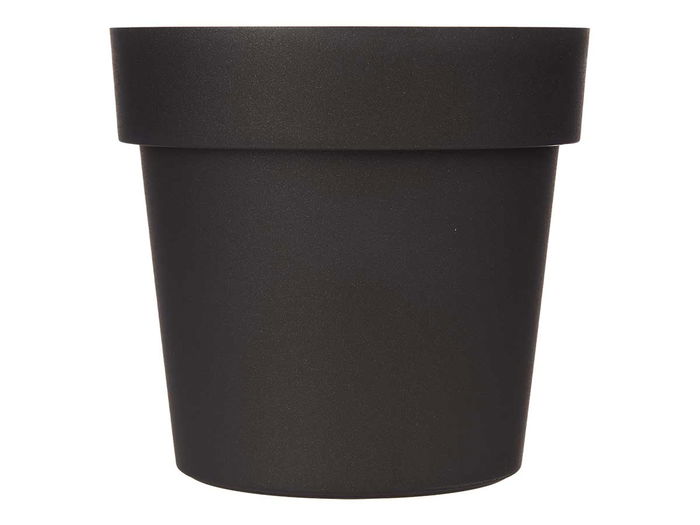 Ibergarden Maceta Plástico Antracita 20 cm Diámetro (20x19x20 cm) 3,4 L (Set de 12)