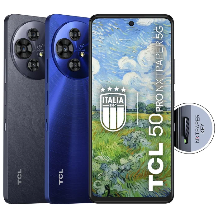 TCL 50 Pro NXTPAPER 5G Smartphone, 6.8" Pantalla NXTPAPER, 8GB RAM + 512GB, Cámara Triple 108MP, MediaTek 6300, Android 14, 5010 mAh, Azul Medianoche