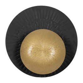 Ixia Aplique de Pared Negro-Oro Metal 20 x 7 x 20 cm