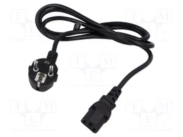 POS Cable de alimentación H03VV-F 3x0,75mm2 1,5m Negro