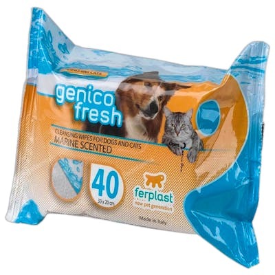 Ferplast Génico Fresh Toallitas Húmedas Aroma Marine para Perro y Gato, 40 Unidades
