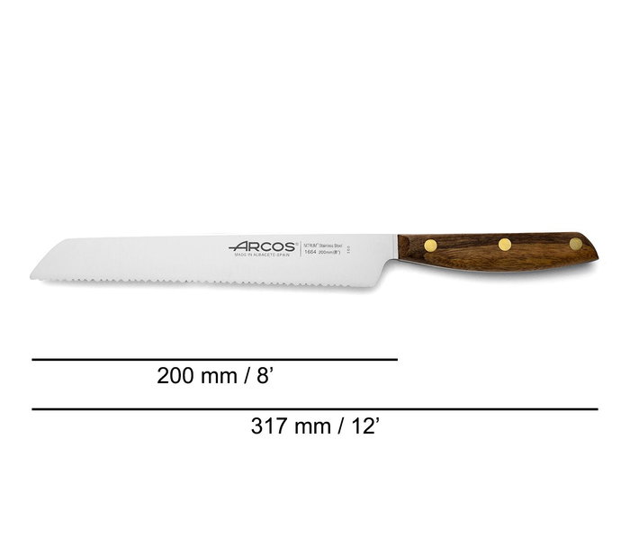 ARCOS Cuchillo Panero Hoja Inox 200 mm M/MAD.166400-EST