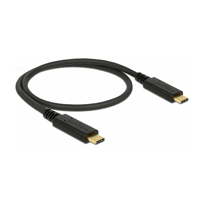 DeLOCK Cable USB 2.0 Tipo-C a Tipo-C 0,5 m 5 A E-Marker Negro DeLOCK Cable USB 2.0 Tipo-C a Tipo-C 0,5 m 5 A E-Marker Negro