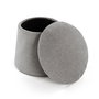 Versa Puff con almacenamiento gris 43x45 cm