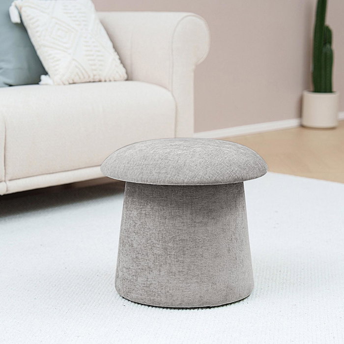 Versa Puff con almacenamiento gris 43x45 cm