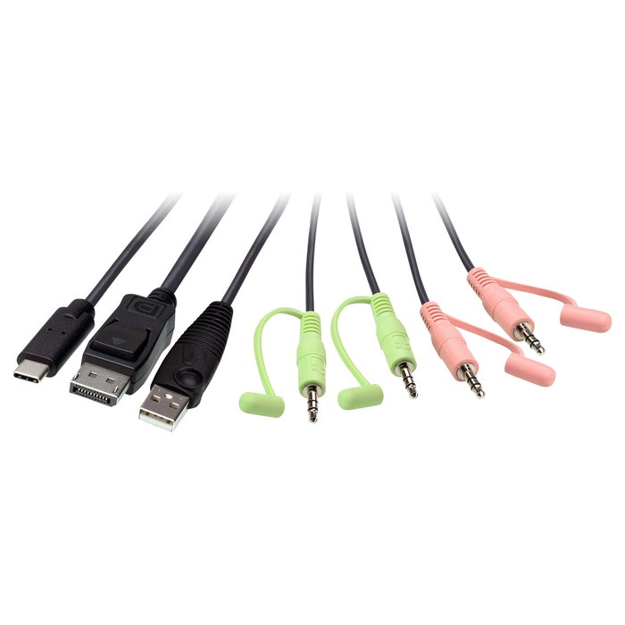 ATEN CS52DP KVM Switch Híbrido 2 Puertos USB-C/DisplayPort, Cable 1.2m, Resolución 4K Ultra HD 4096x2160, Negro